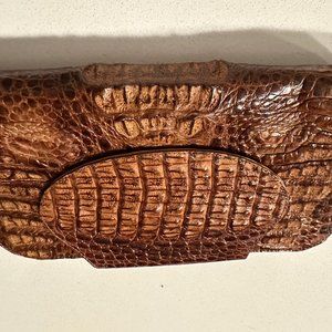 Brown Crocodile Clutch